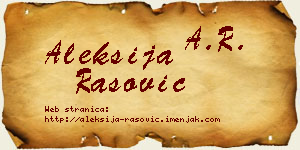 Aleksija Rašović vizit kartica